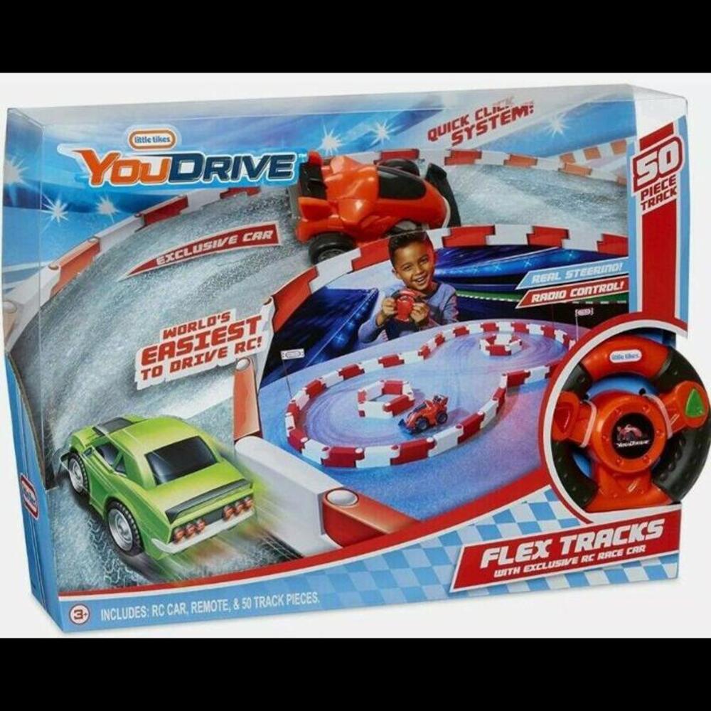 Flex Tracks Little Tikes You Drive Red Race Car with Easy Steering RC New toy